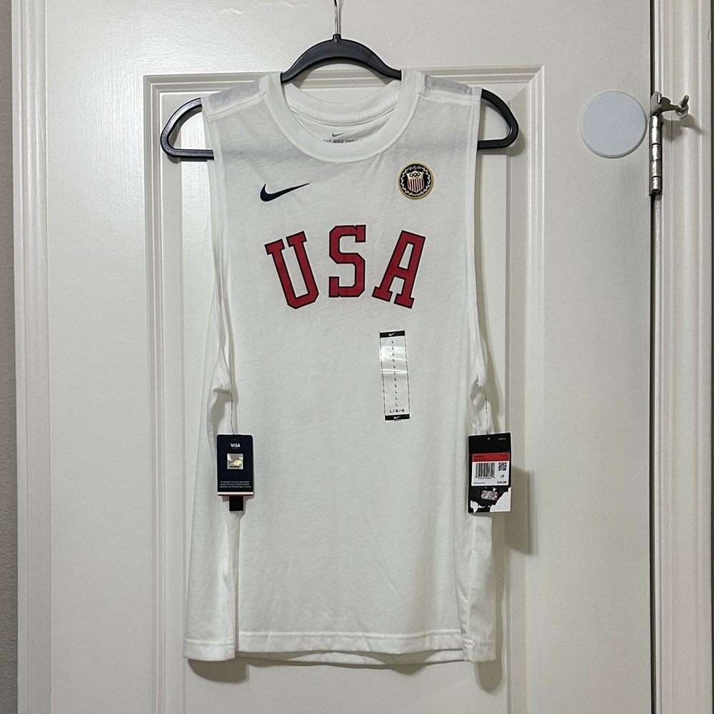 Nike White USA Sleeveless Tank